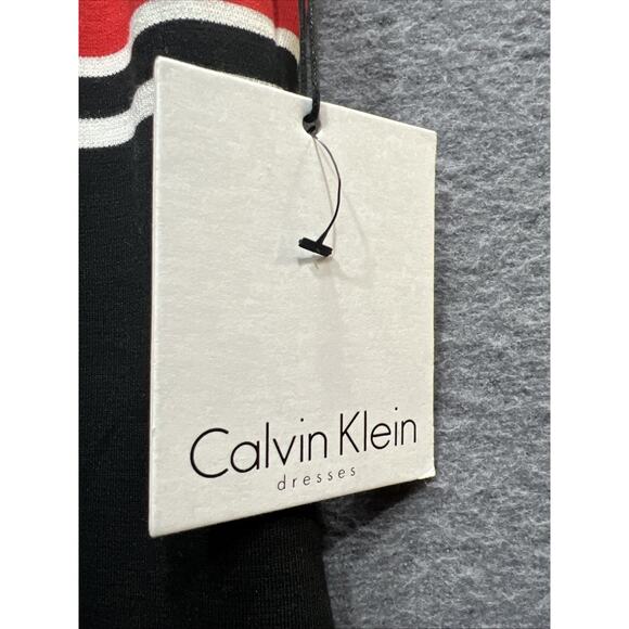 Calvin Klein Color Striped Scuba Sheath Dress Career Work Office Womens Size 14 - Picture 14 of 16